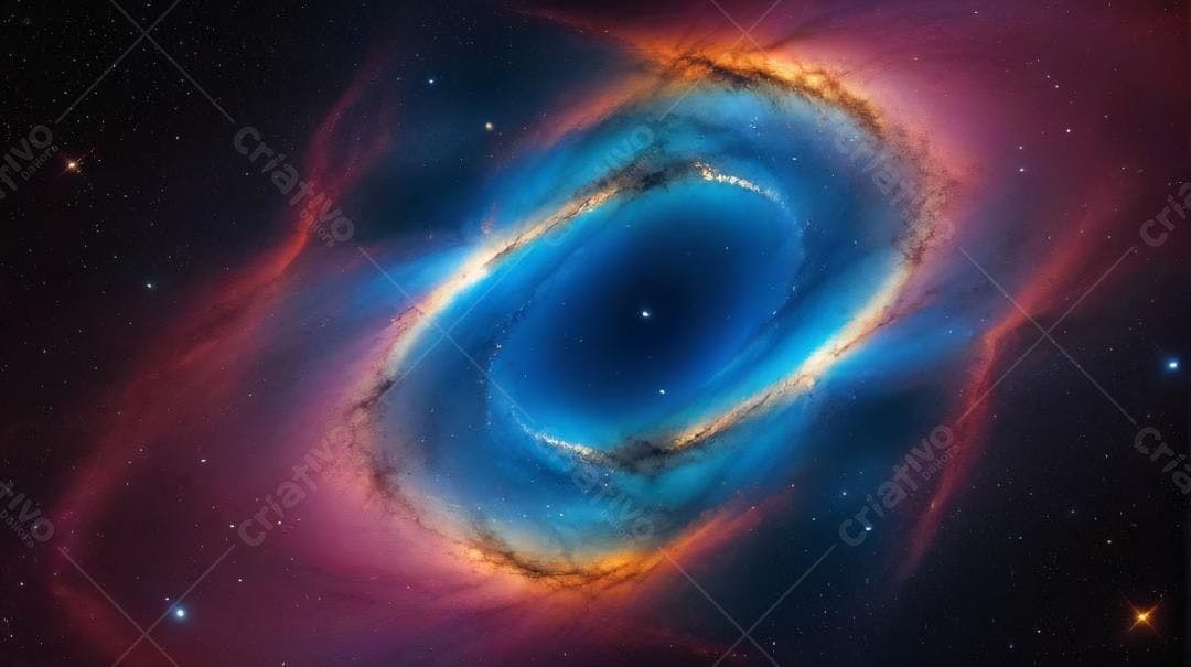 Nebulosa Azul e Vermelha no Espaço