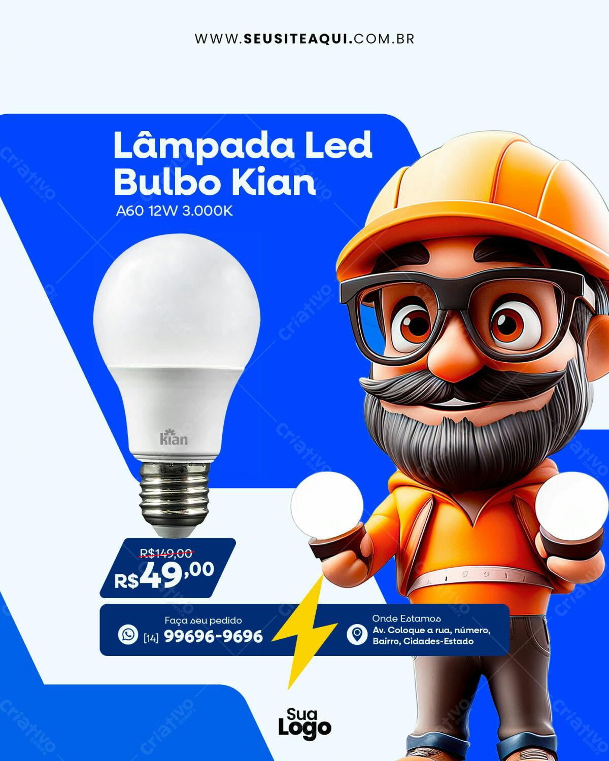 Flyer para Loja de Iluminação LED PSD Editável