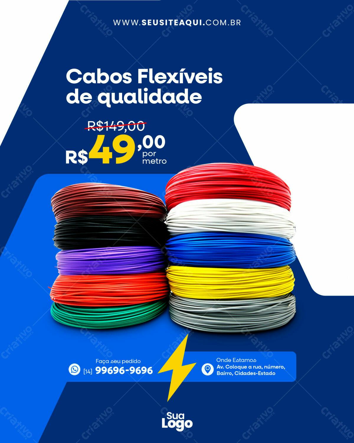 Flyer Promoção Cabos Flexíveis PSD Editável