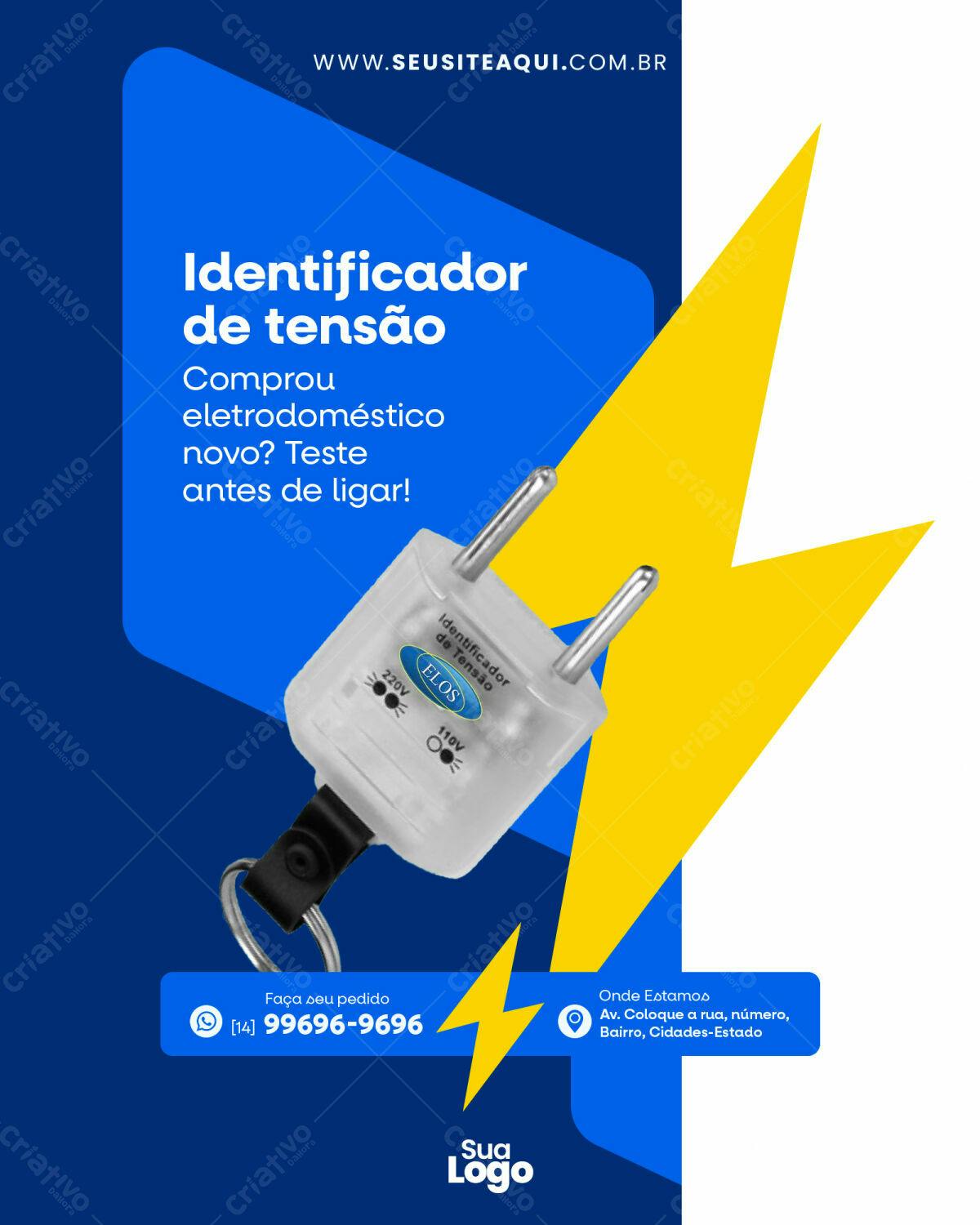 Flyer para Identificador de Tensão PSD Editável