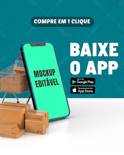 Baixe O App  Mockup  Social Media Mockup