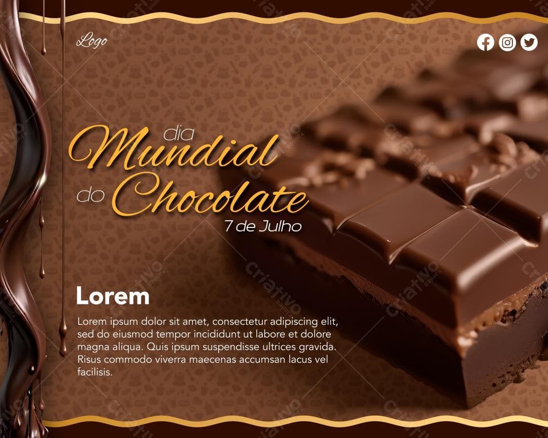 Flyer Dia Mundial do Chocolate PSD Editável