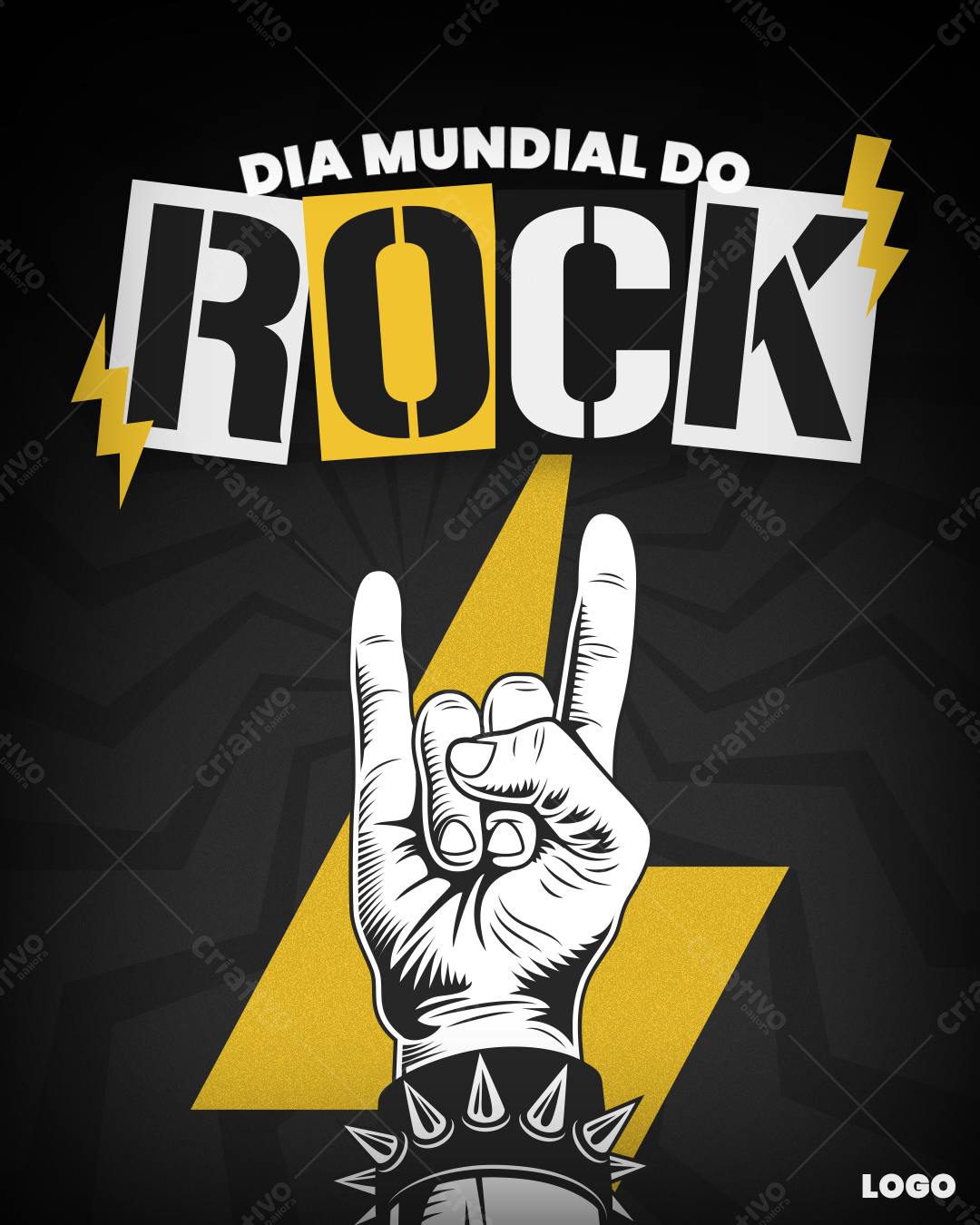 Flyer Dia Mundial do Rock PSD Editável