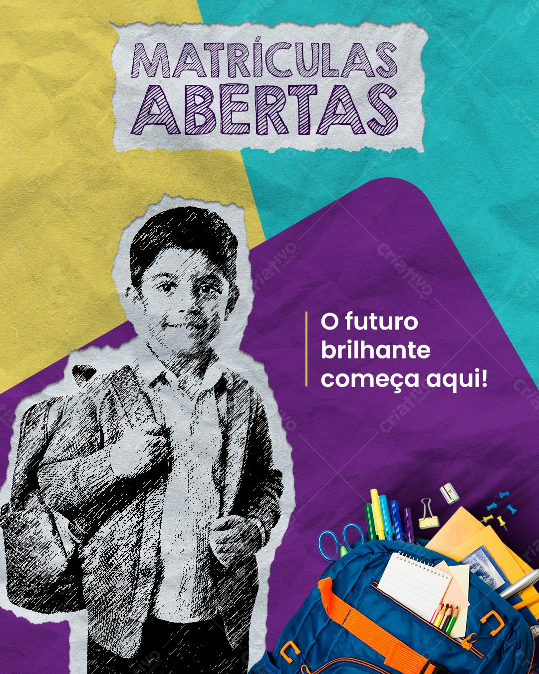 Flyer Matrículas Abertas PSD Editável