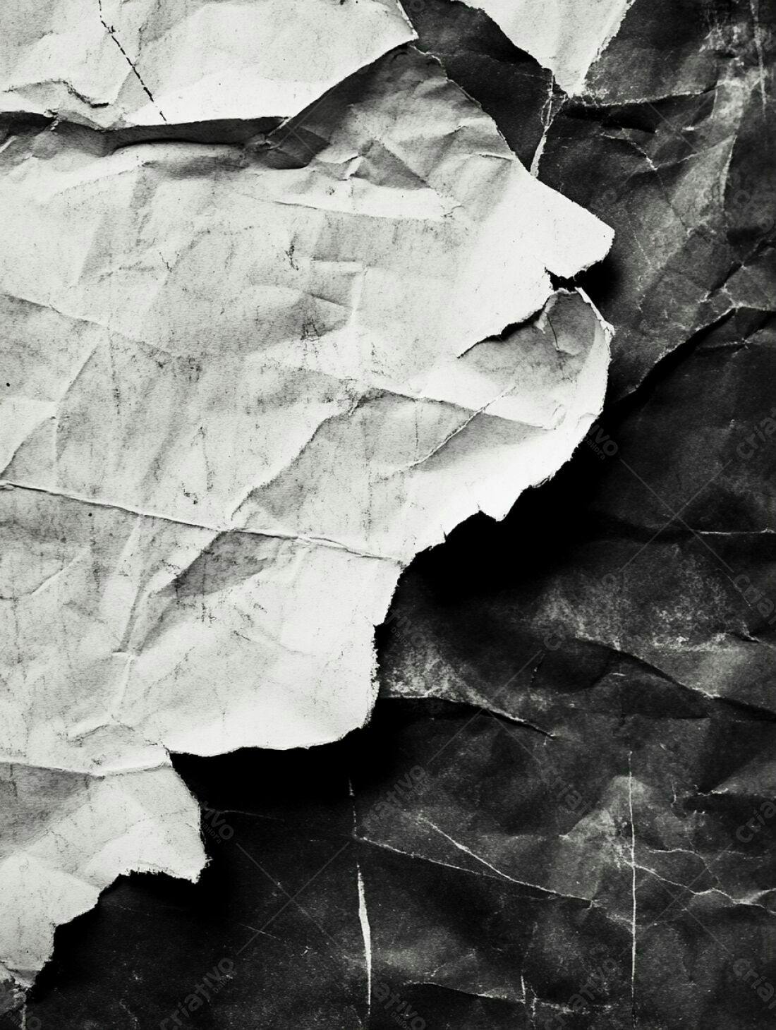Textura de Papel Amassado Preto e Branco