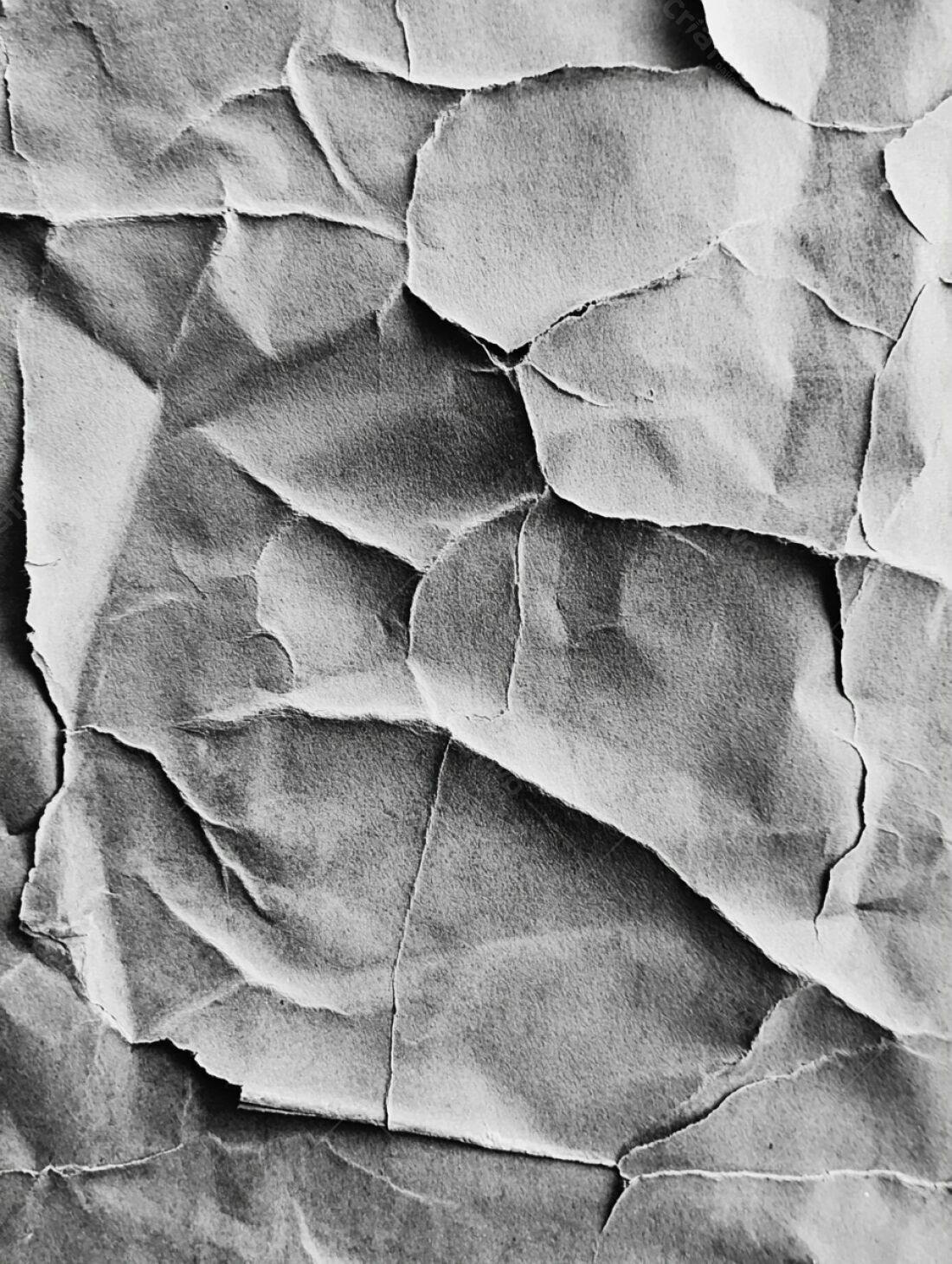 Papel amassado textura cinza monocromática