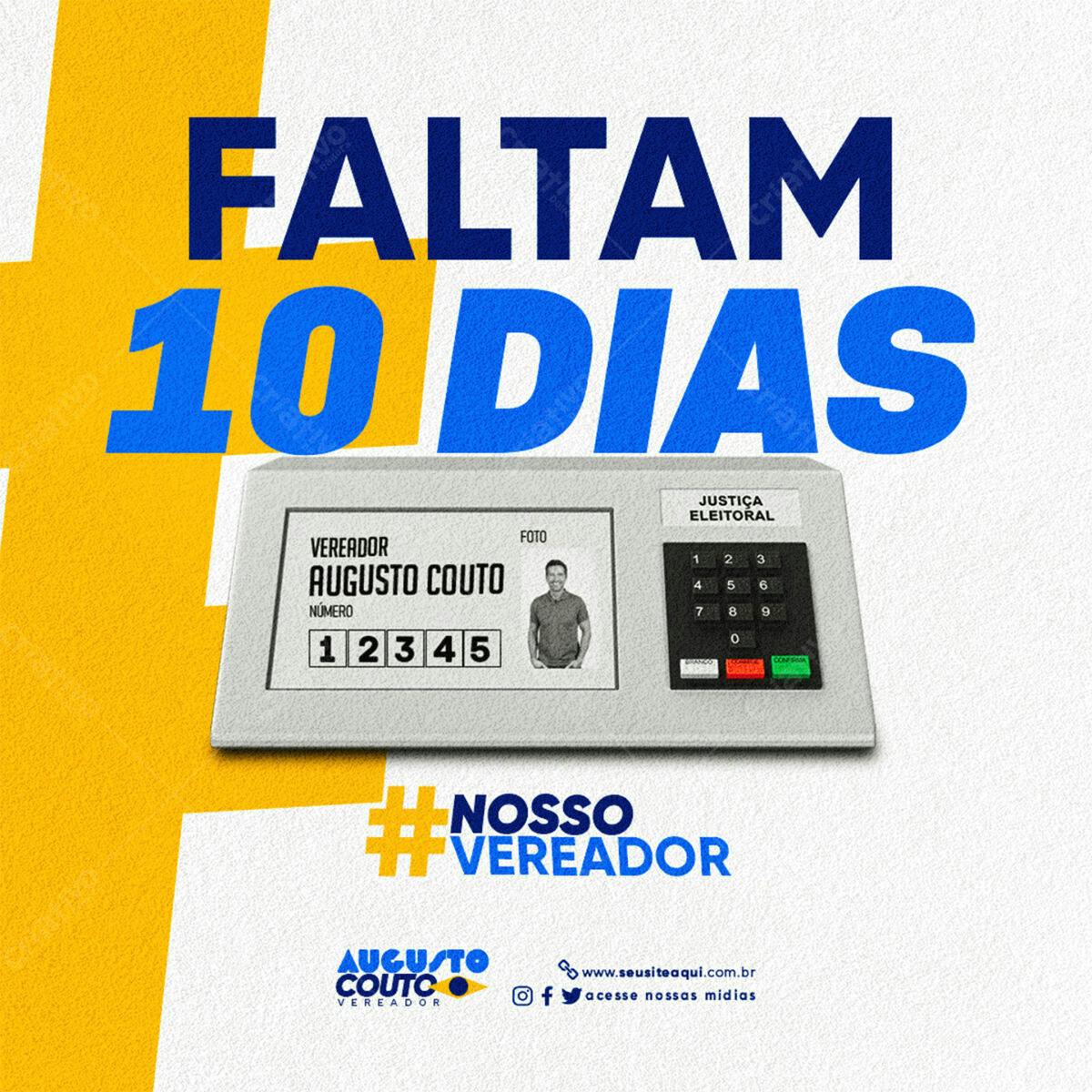 Flyer Eleições PSD Editável - Faltam 10 Dias