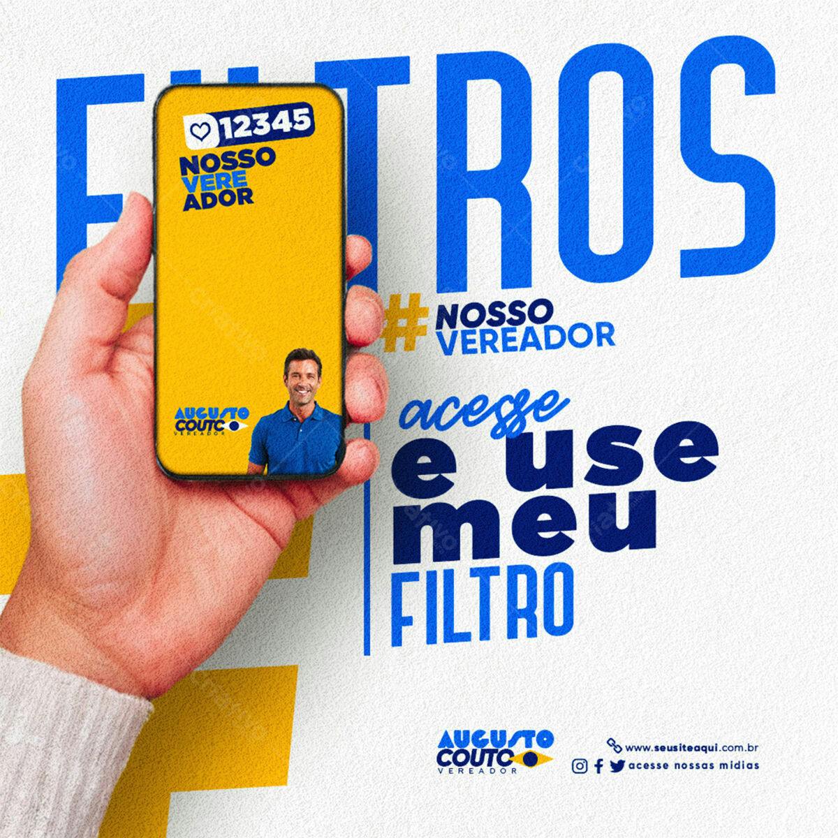 Modelo de Celular para Campanha Política PSD Editável