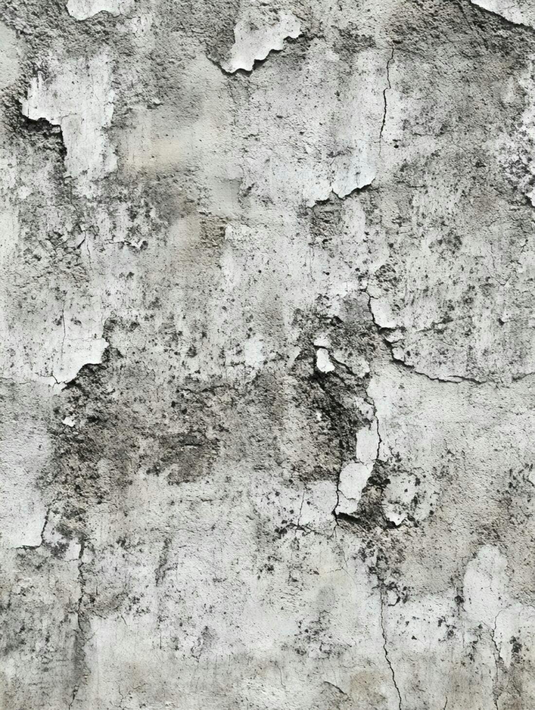 Parede de concreto descascada tons cinza