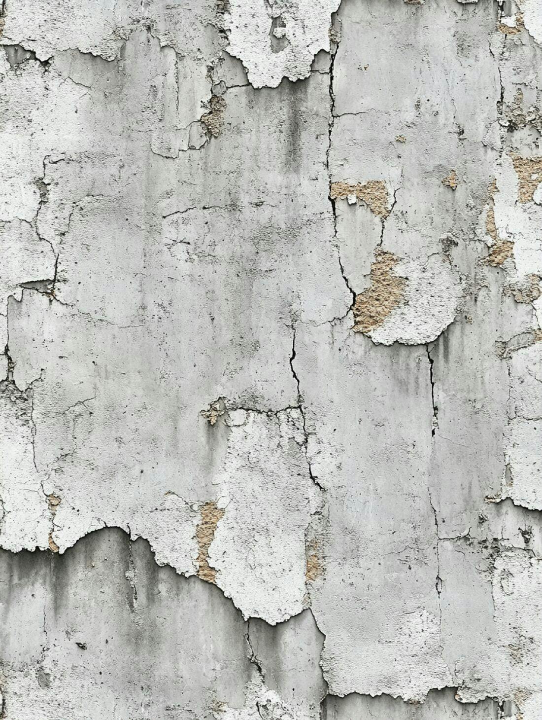 Parede de concreto descascando cinza e bege