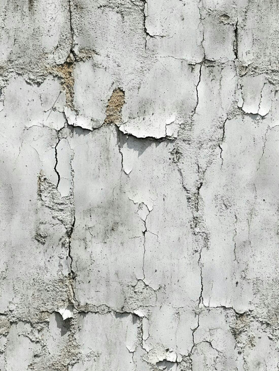 Parede de concreto rachada e descascada