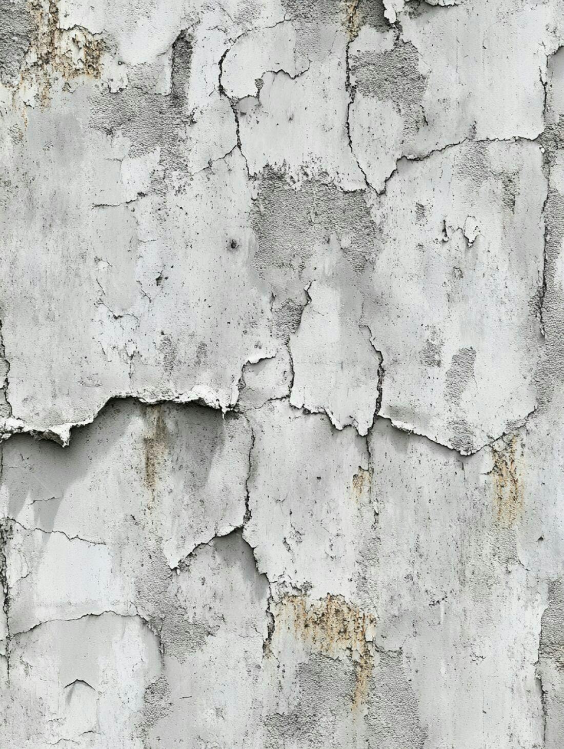 Parede de concreto descascada cinza e branca