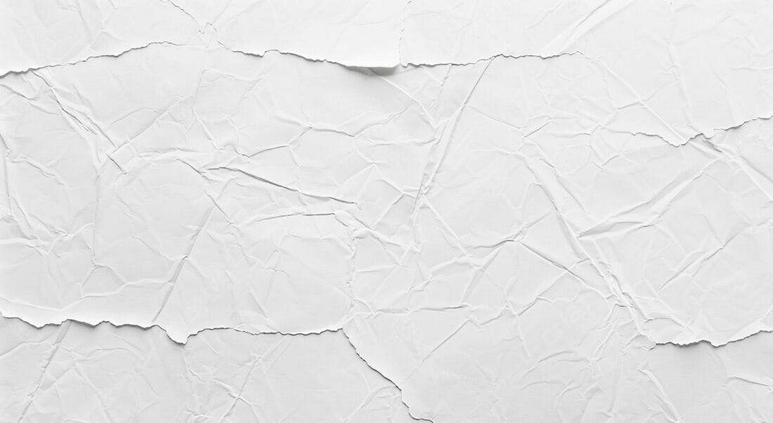 Papel amassado branco textura fundo