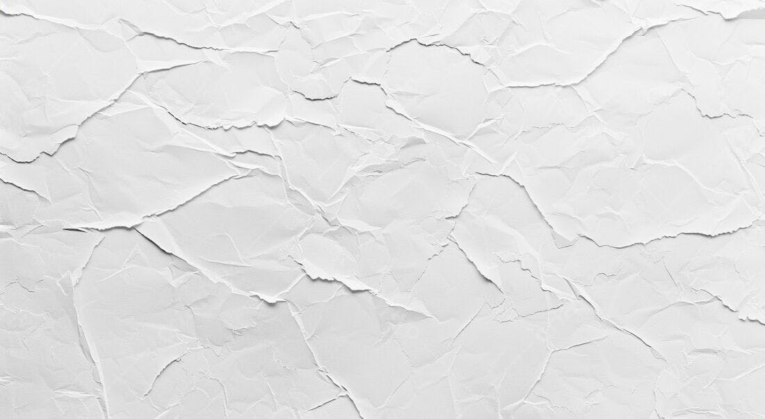 Papel amassado textura branca