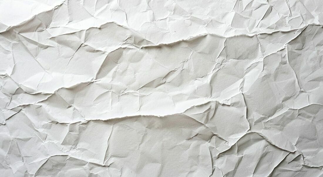 Papel amassado textura branca