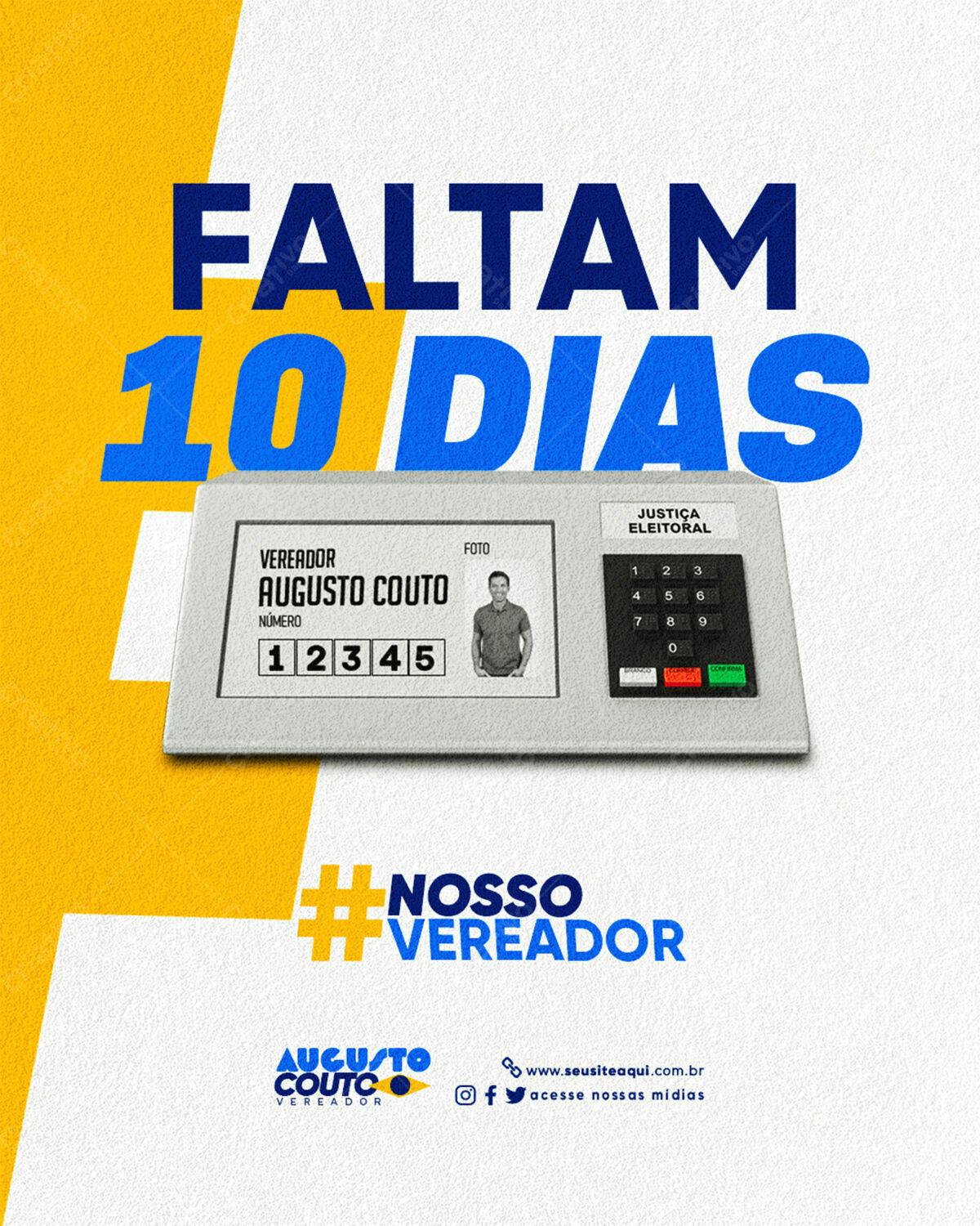 Flyer Eleições PSD Editável - Faltam 10 Dias