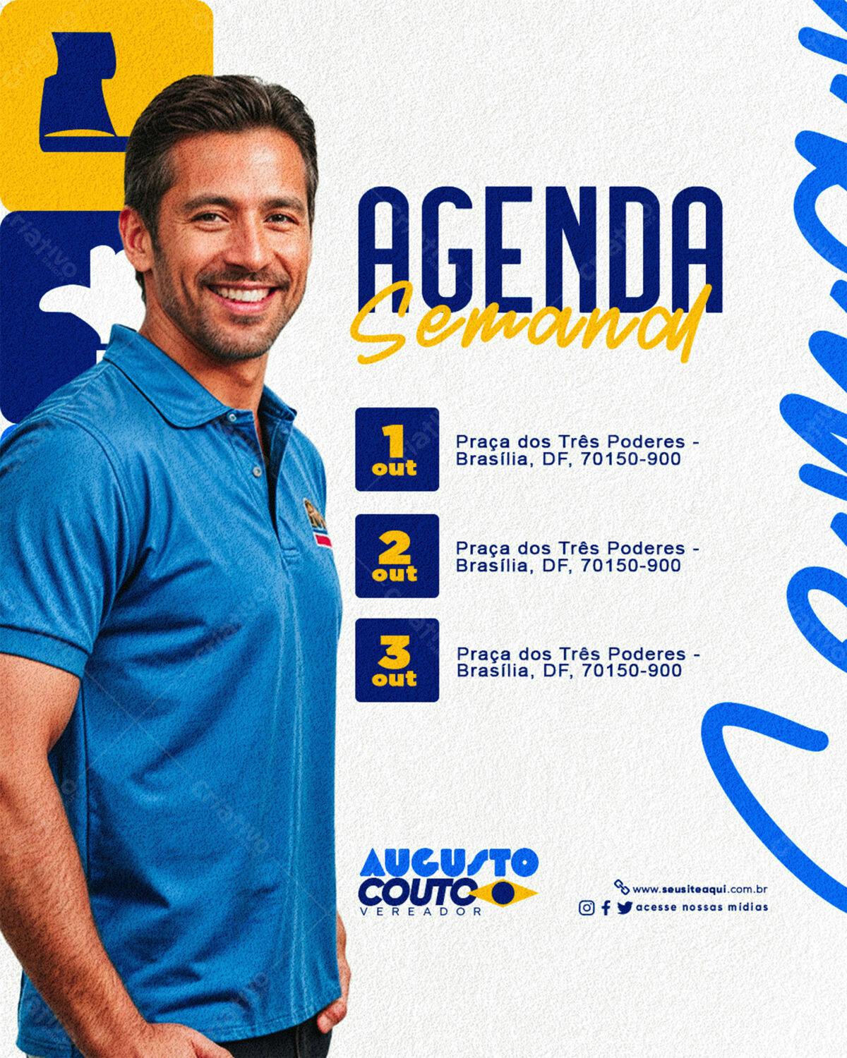 Flyer Agenda Semanal Vereador PSD Editável