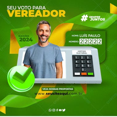 Eleições 2024 seu voto para vereador redes sociais