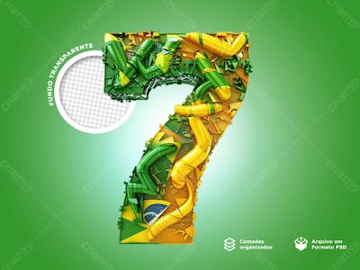 7 De Setembro Feriado 2 Elemento 3D