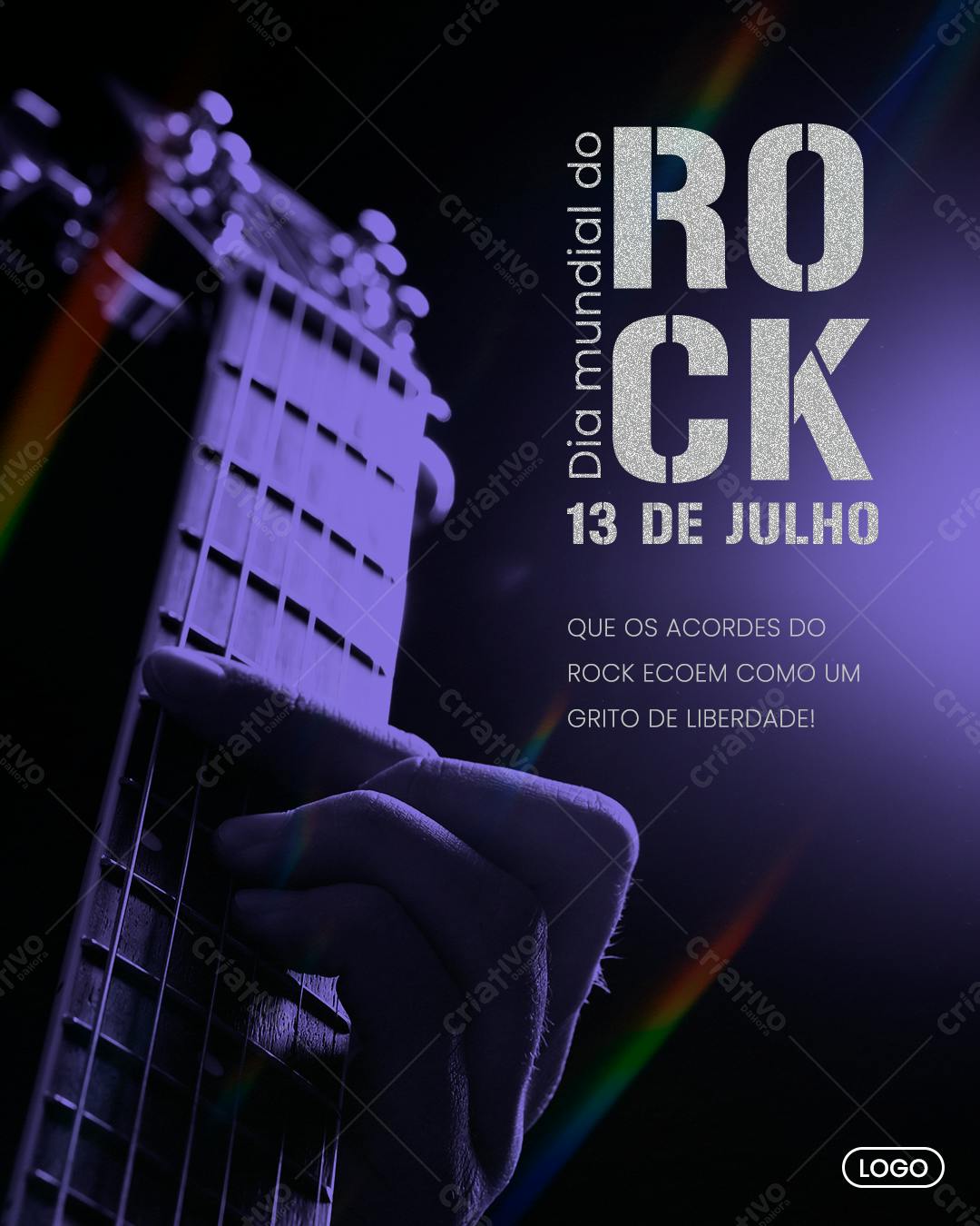 Flyer Dia Mundial do Rock PSD Editável