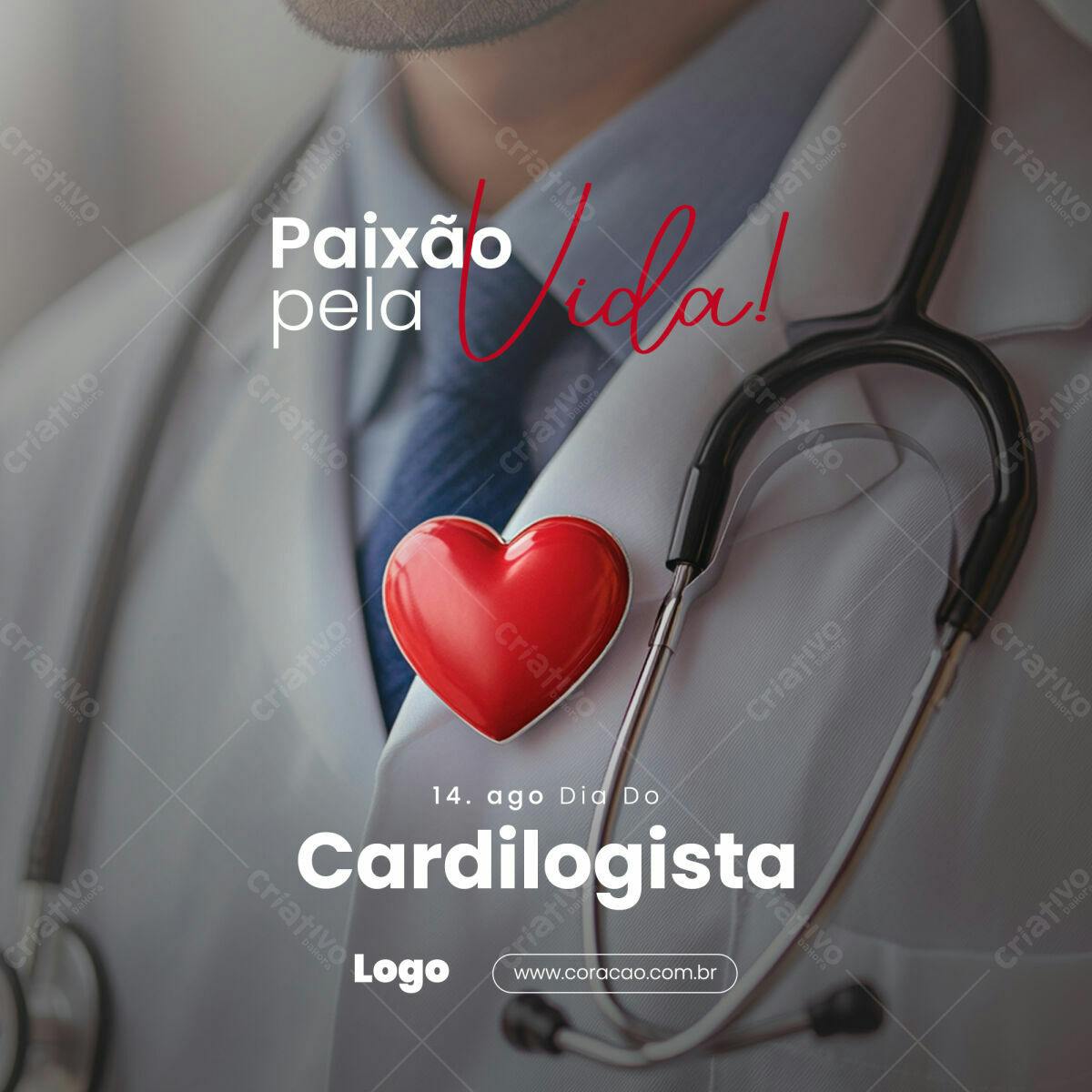 Post para Dia do Cardiologista PSD Editável