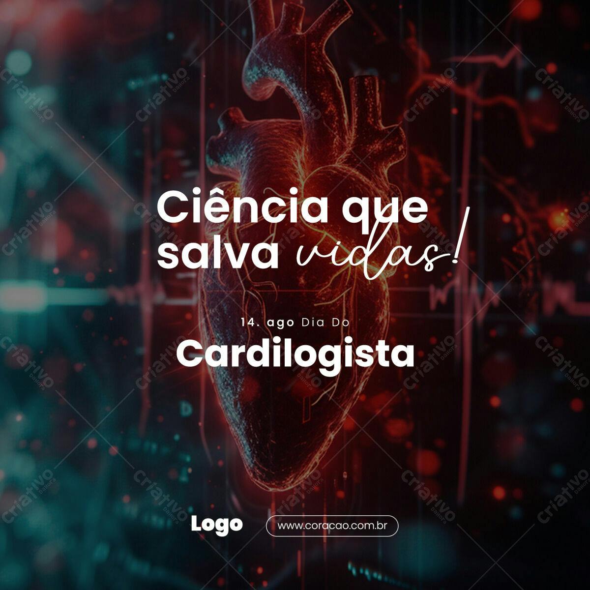 Post para Dia do Cardiologista PSD Editável