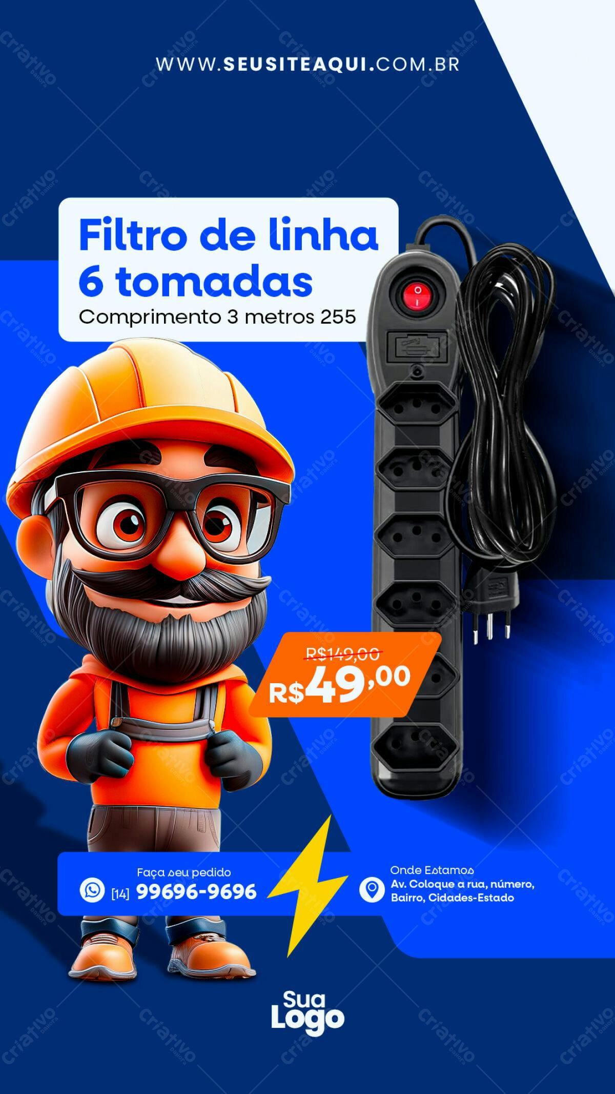 Flyer para Promoção de Filtro de Linha PSD Editável
