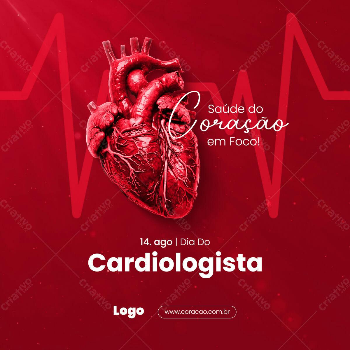 Post para Dia do Cardiologista PSD Editável