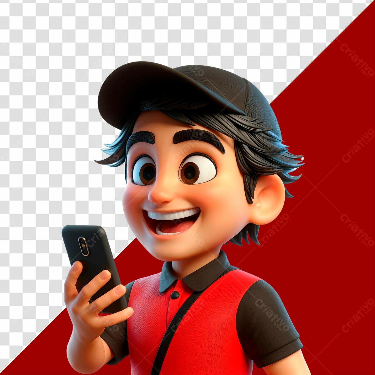Personagem Cartoon Ilustração PSD Editável