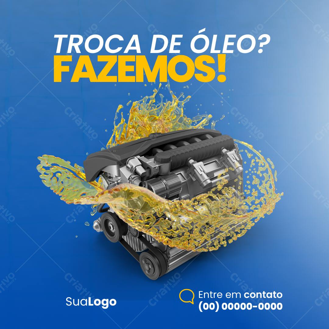 Post Instagram Troca de óleo mecânica automóvel Editável no Canva