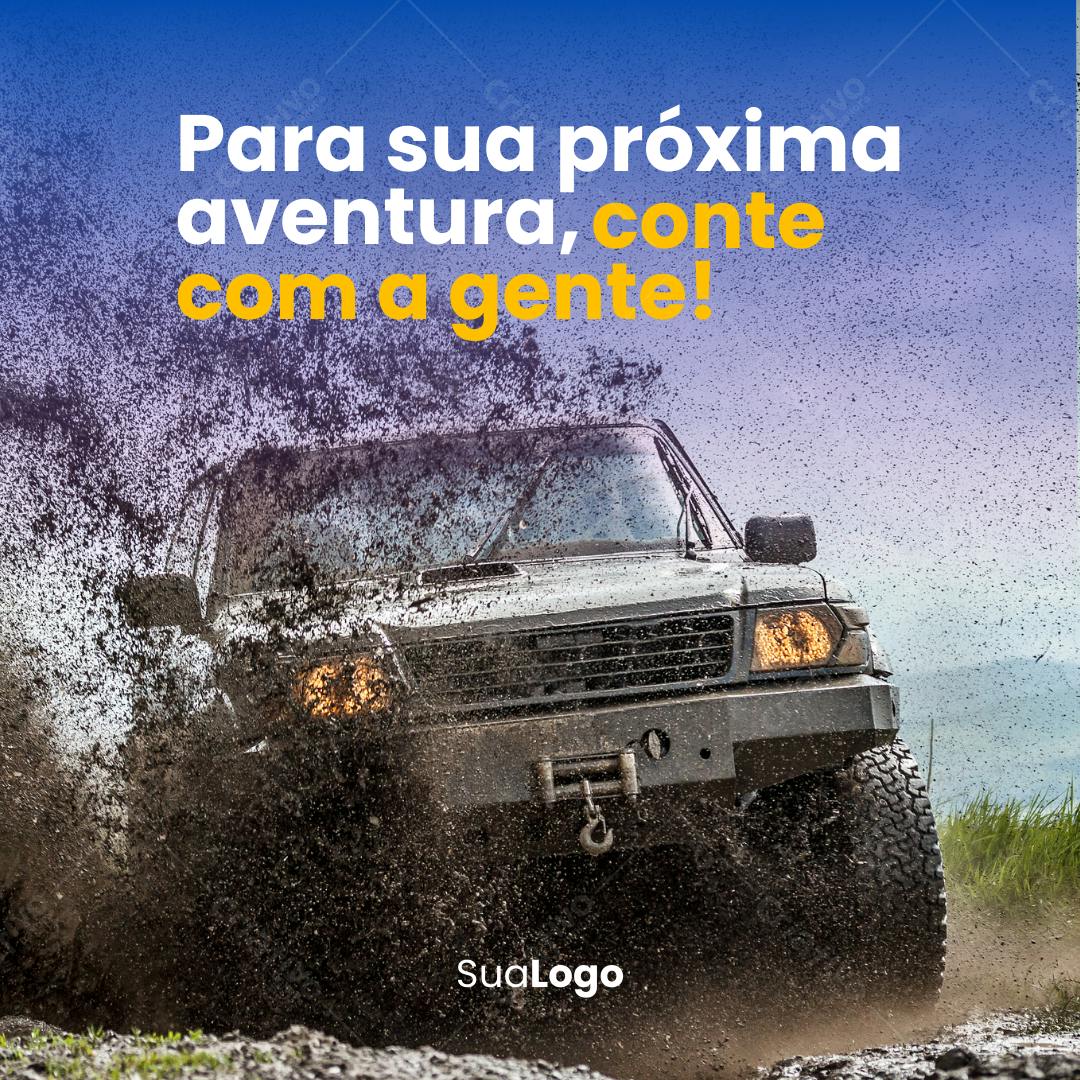 Post Instagram Aventura 4x4 na Lama Editável no Canva