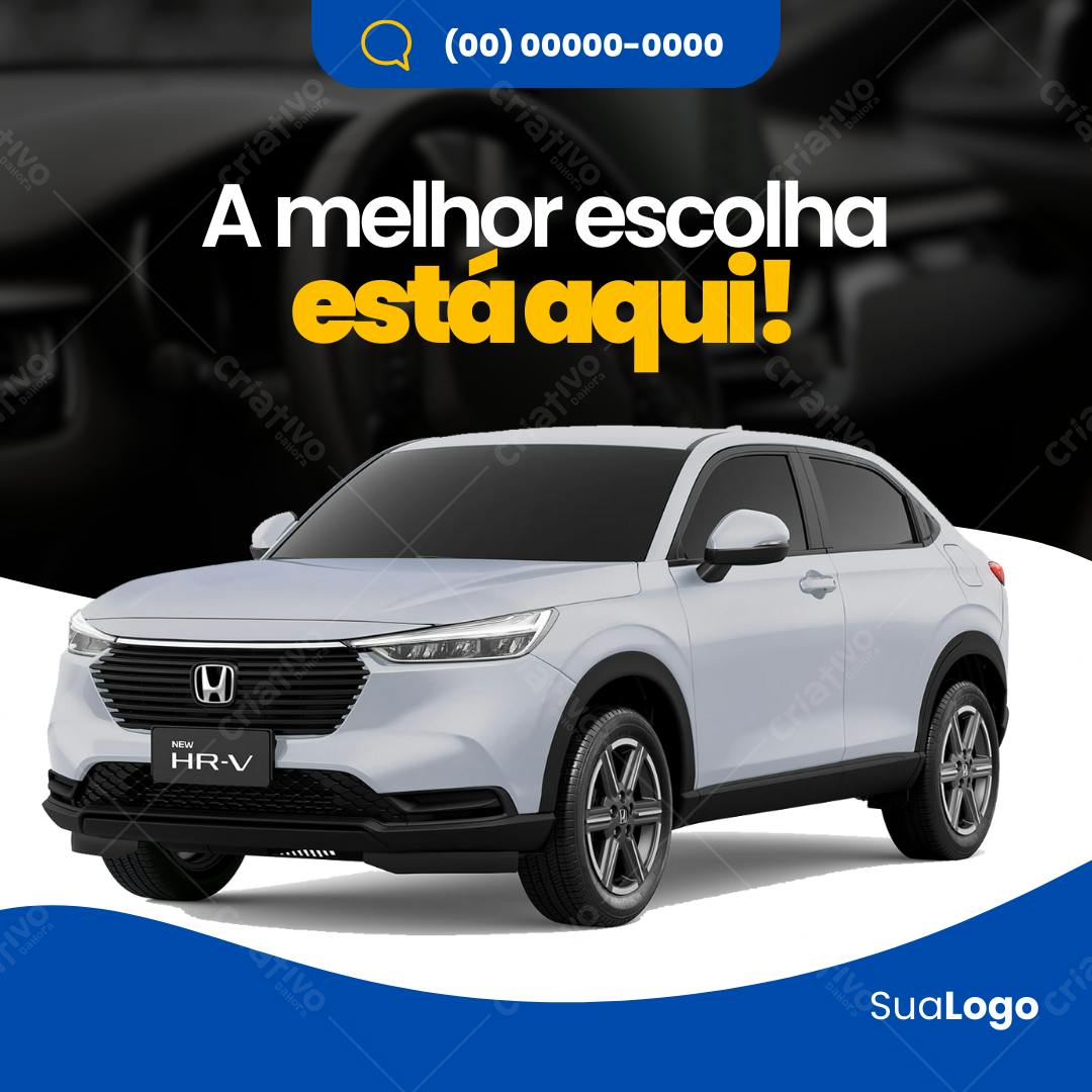 Post Instagram Carro Novo HR-V Editável no Canva