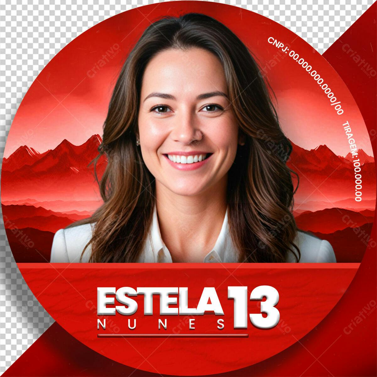 Badge Eleitoral PSD Editável para Campanha Política