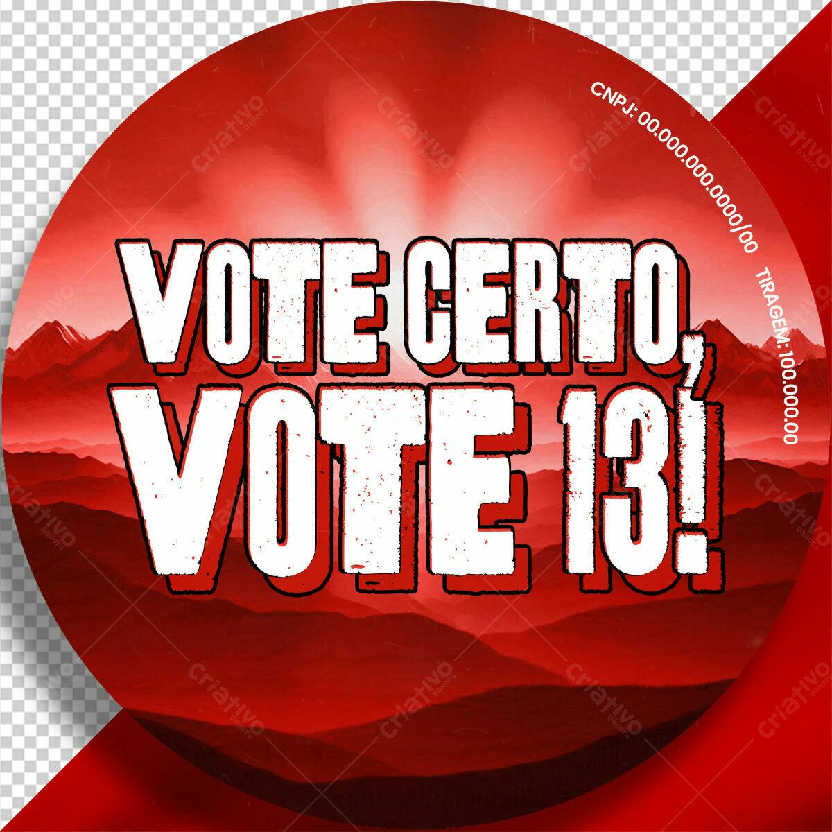 Sticker Eleições Vote Certo Vote 13 PSD Editável