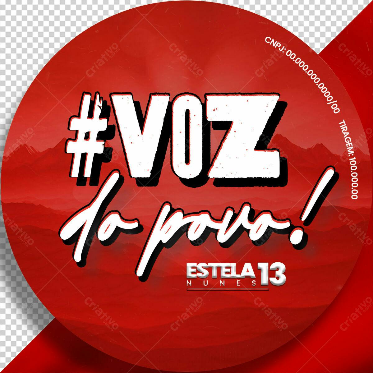 Sticker Voz do Povo PSD Editável