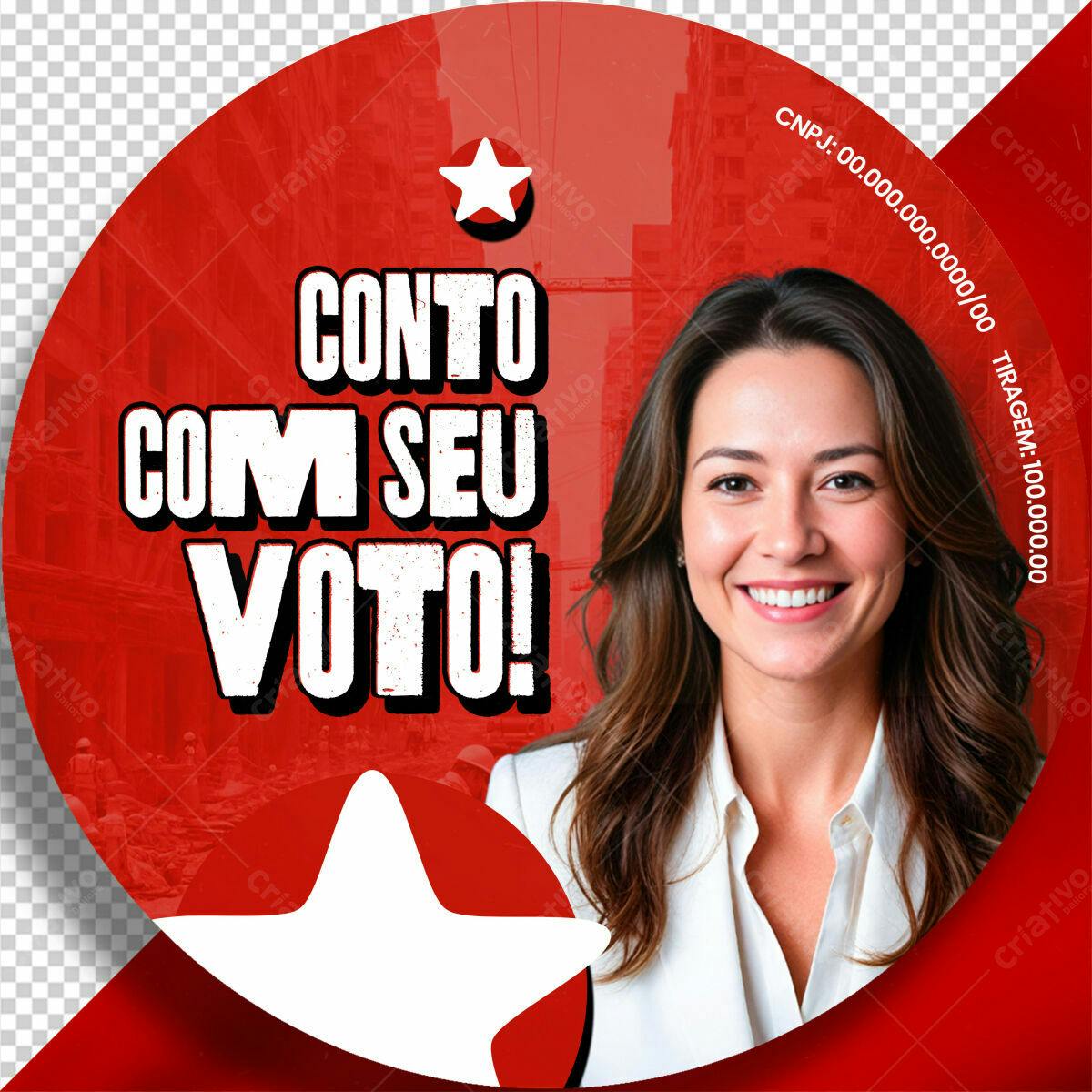 Adesivo de Campanha Política PSD Editável
