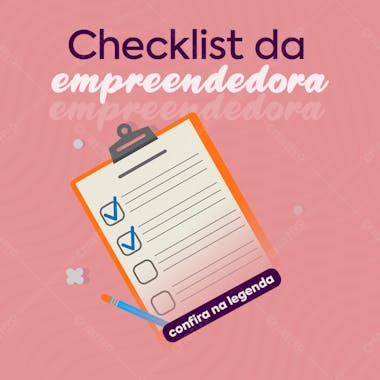 Social media checklist empreendedorismo psd editável