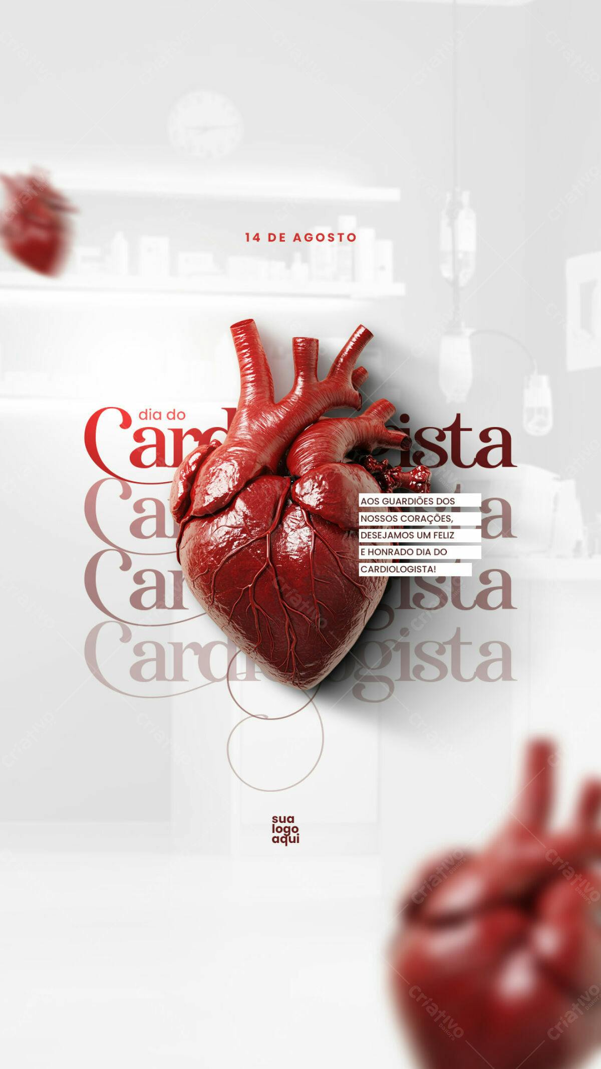 Flyer Dia do Cardiologista PSD Editável