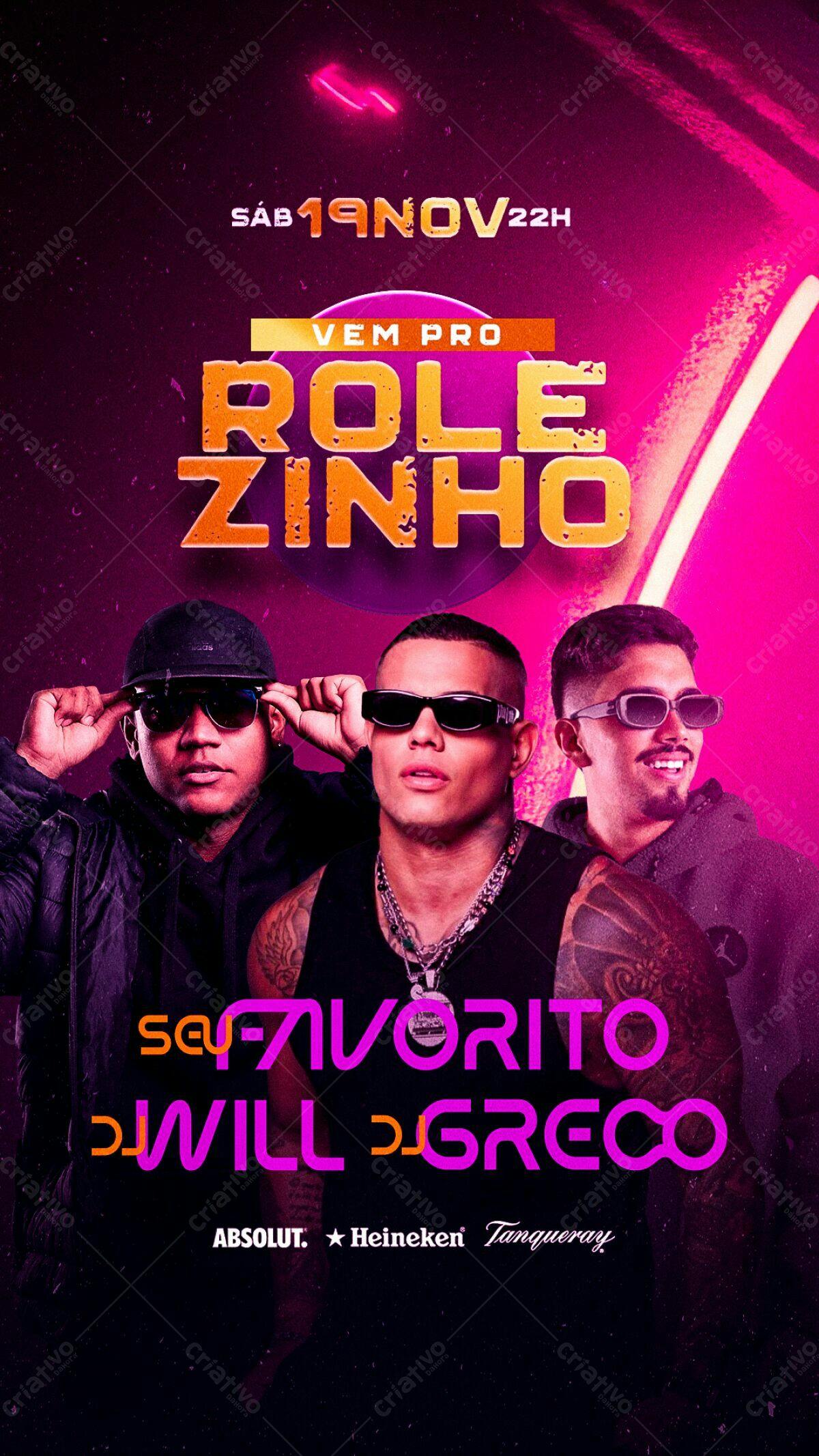 Flyer para Festa Rolezinho com DJ Will Greco PSD Editável