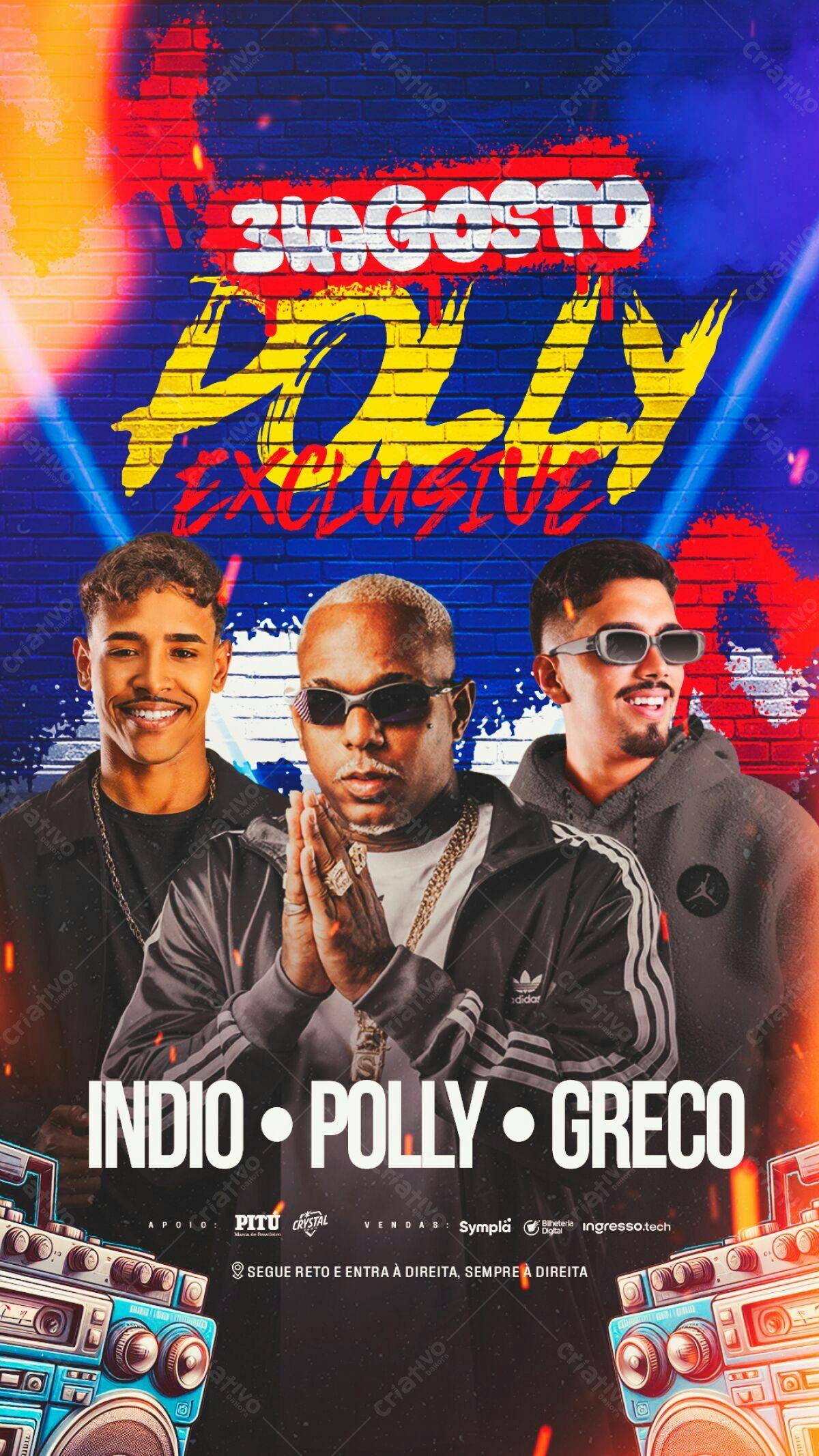 Flyer para Festa 30/08 - Índio, Polly e Greco PSD Editável