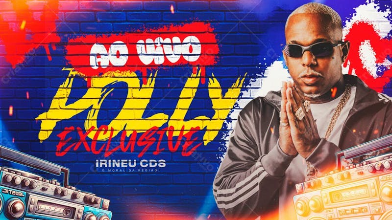 Flyer thumb capa cd banner youtube ao vivo polly exclusive psd editável