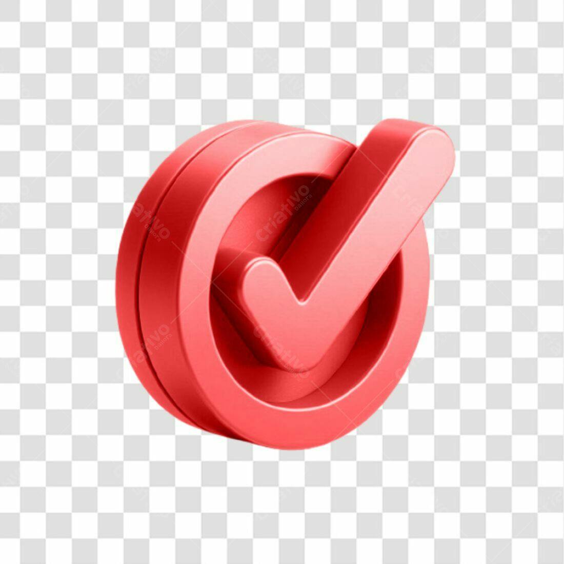 Ícone Verificação 3D PNG com fundo transparente