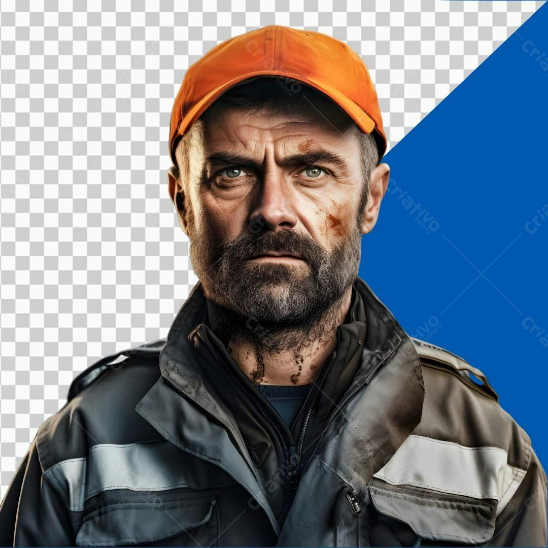 Fotografia Retrato Homem Trabalhador PNG com fundo transparente