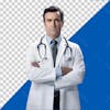 Serious, male, doctor, white coat, stethoscope, stands