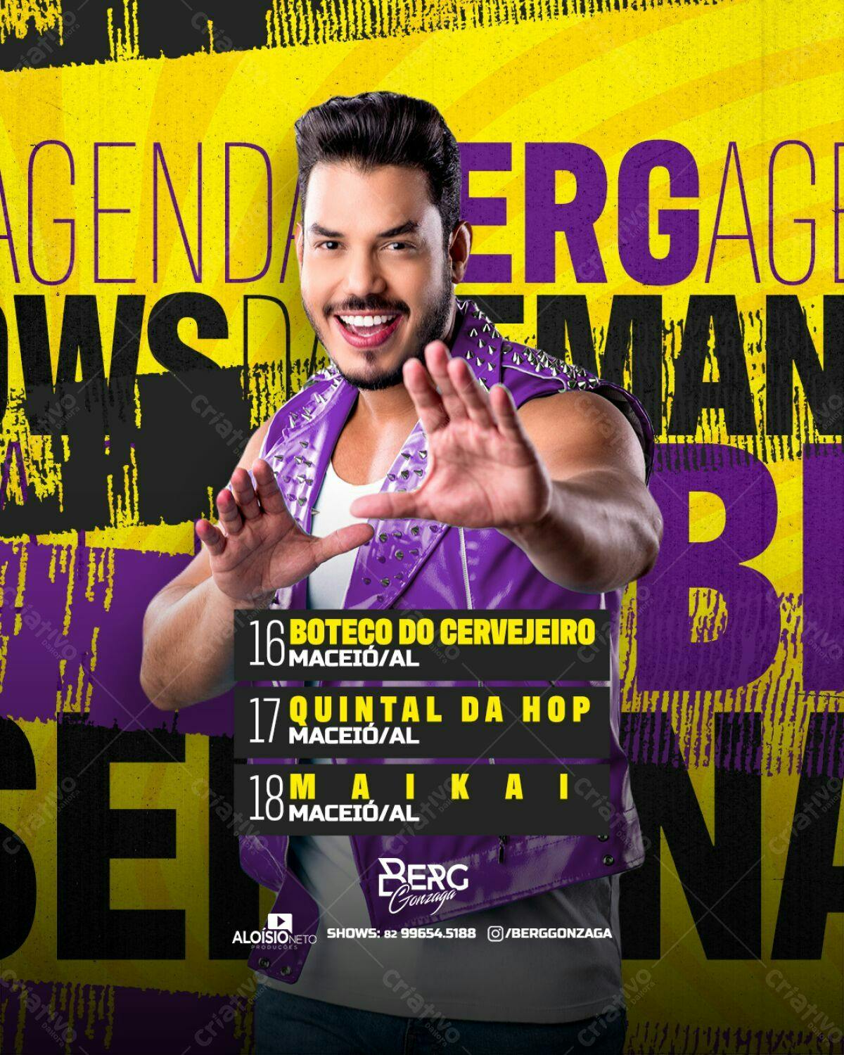 Flyer para Shows do Berg Gonzaga PSD Editável