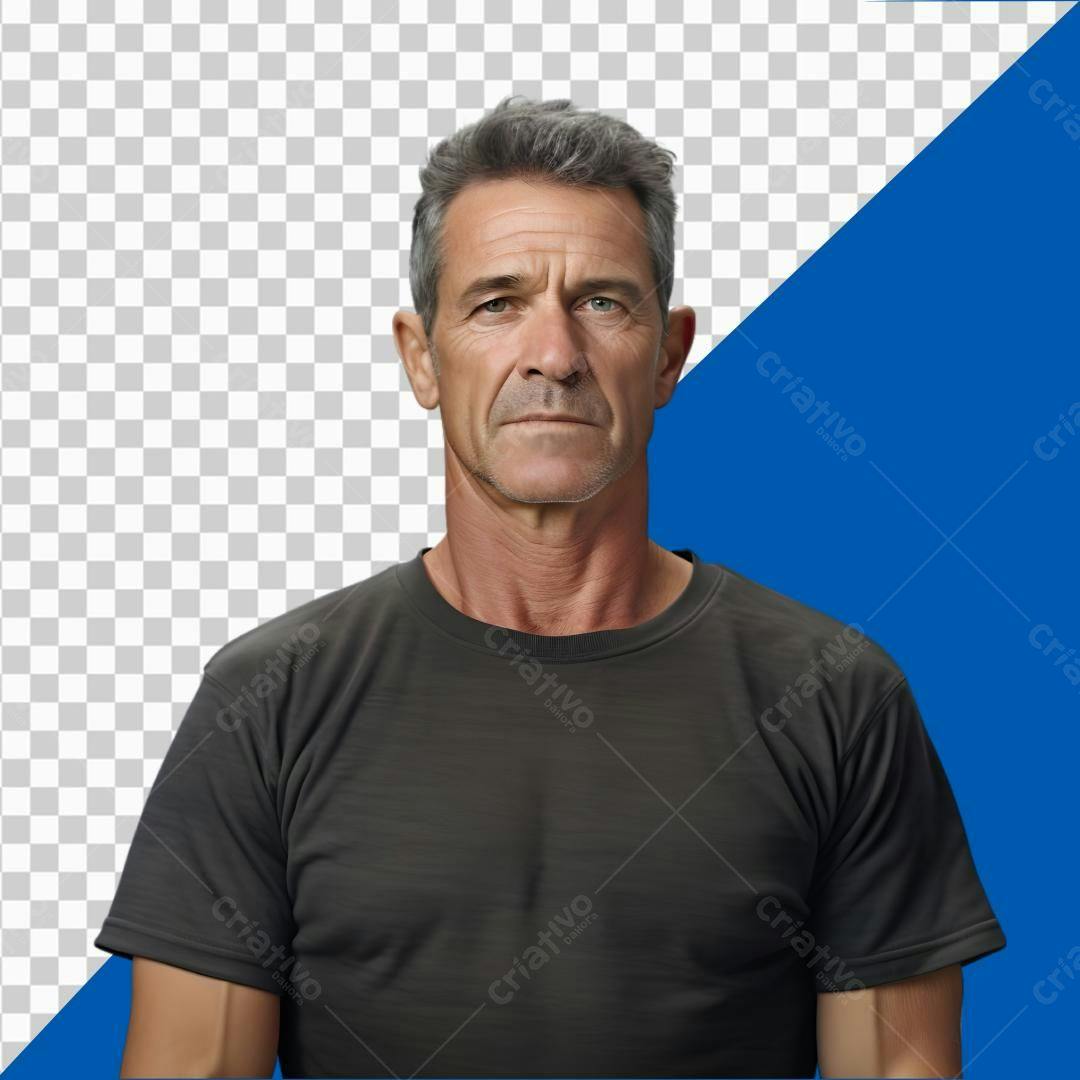 Imagem PNG homem camisa preta fundo transparente