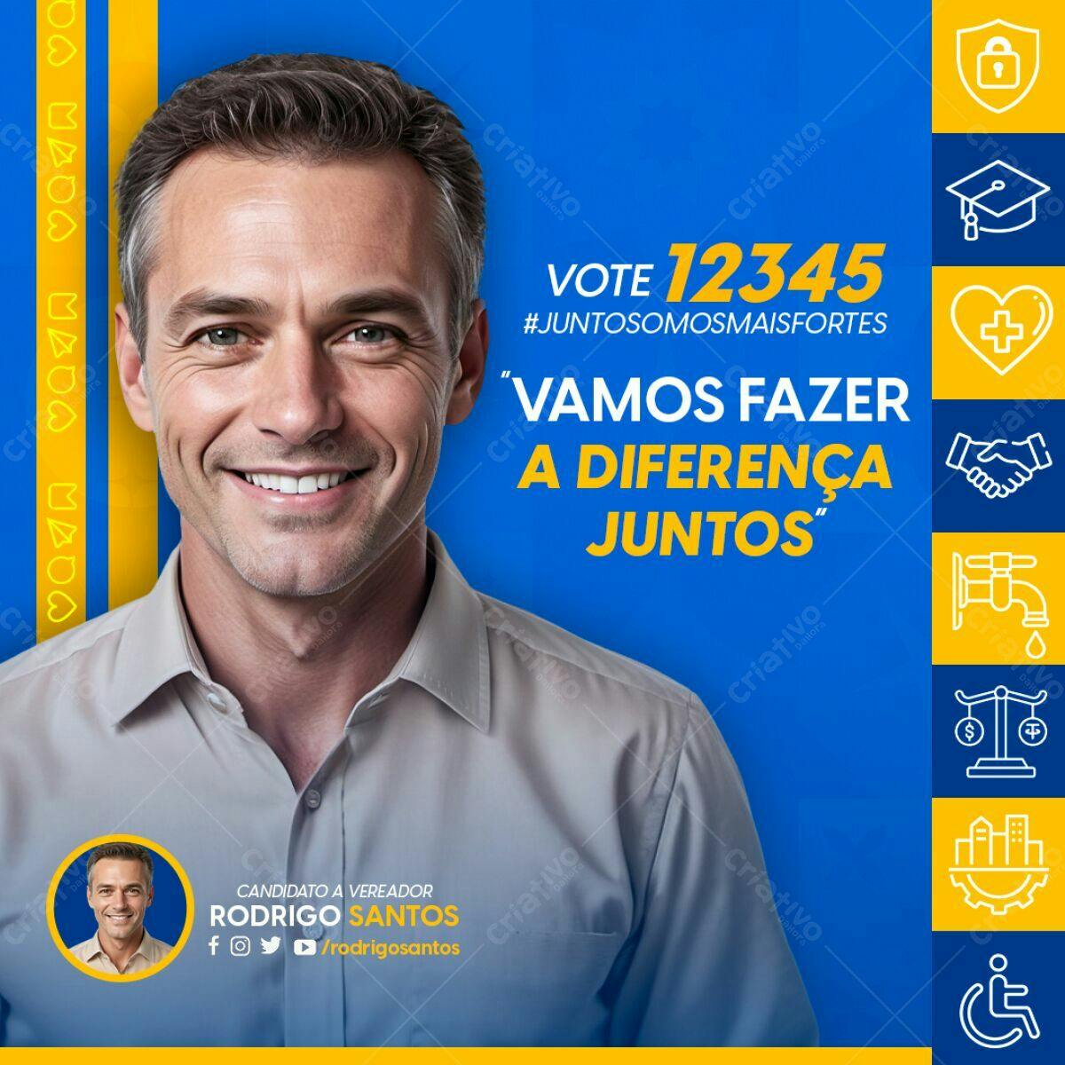 PSD para Campanha Política Eleições Vereador PSD Editável