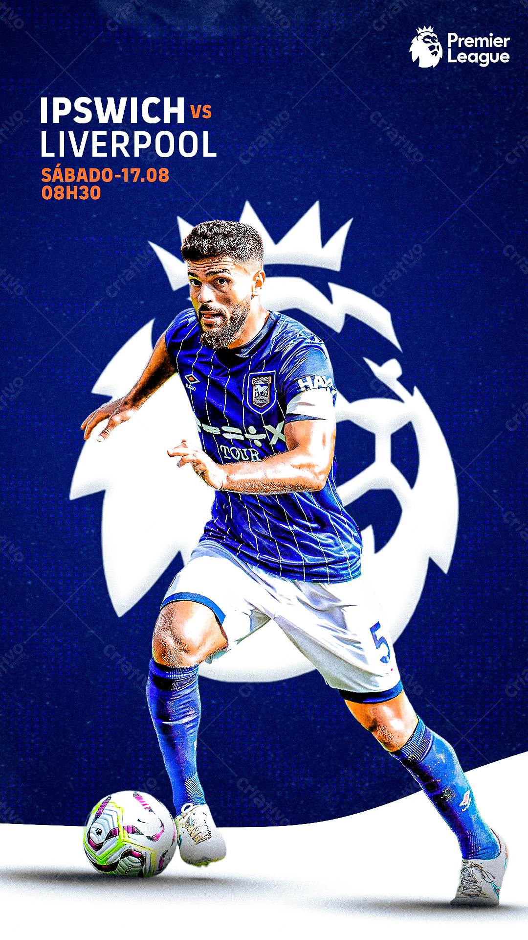 Poster Ipswich vs Liverpool PSD Editável