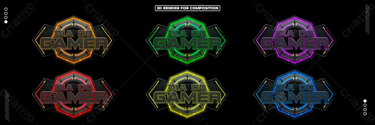 Badge Dia do Gamer PSD Editável