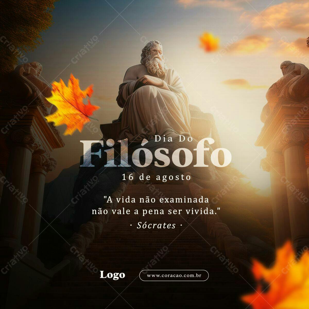 Postagem Dia do Filósofo PSD Editável